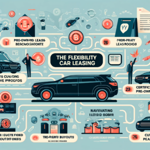Here's an infographic that outlines the diverse options available for acquiring a vehicle, including leasing pre-owned cars, lease-to-own agreements, and purchasing leased vehicles. It highlights the feasibility and practicality of each choice, with key points on how each option can align with different automotive needs and financial goals. The infographic uses clear visuals, icons, and structured sections to present the information in an accessible and informative manner, aiming to assist you in making an informed decision about your next vehicle acquisition. If you have any further questions or need more details on any of these options, feel free to ask!