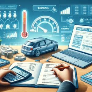 Here's an illustrative scene that represents the process of estimating car interest rates and monthly payments. It features a person at a desk working through the necessary calculations and considerations. If there's anything else you'd like to explore or adjust, feel free to let me know!