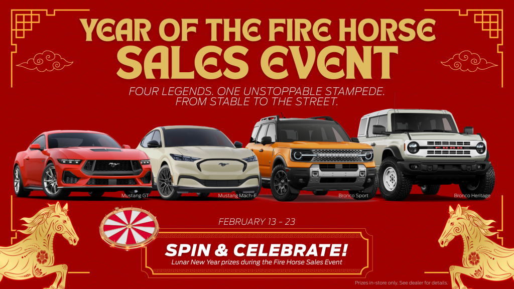 Year of the Fire Horse Sales Event at Key West Ford, February 13 to 23. Spin and Celebrate.