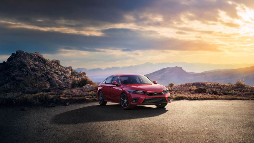 red 2022 honda civic sedan