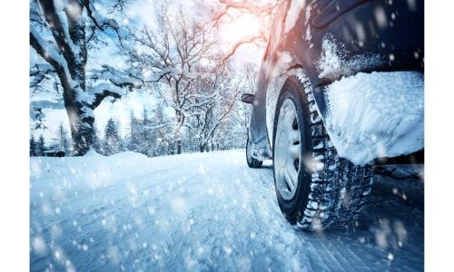 Car on snowy road