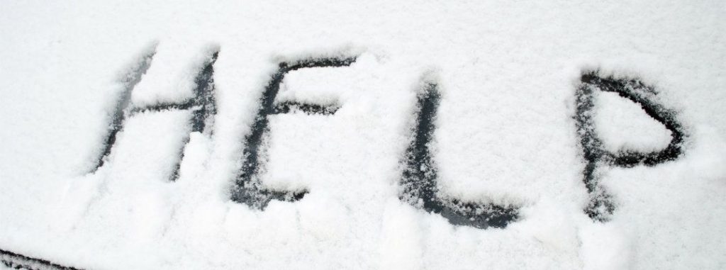 Help written in snow