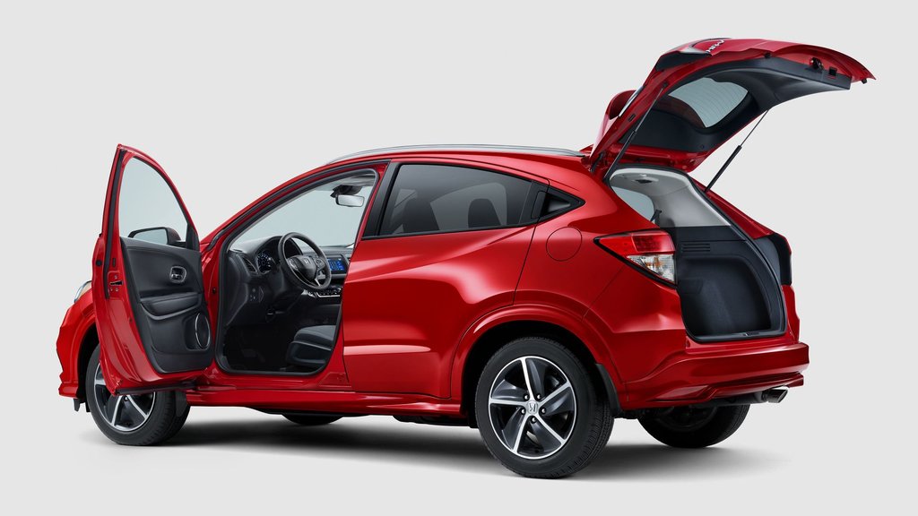 red 2016 honda hr-v exterior shot