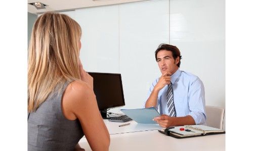Salesperson with buyer
