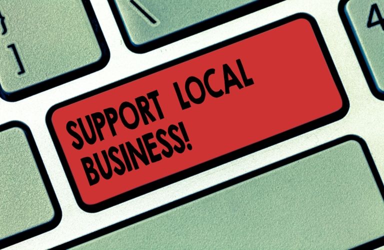 Support local business button