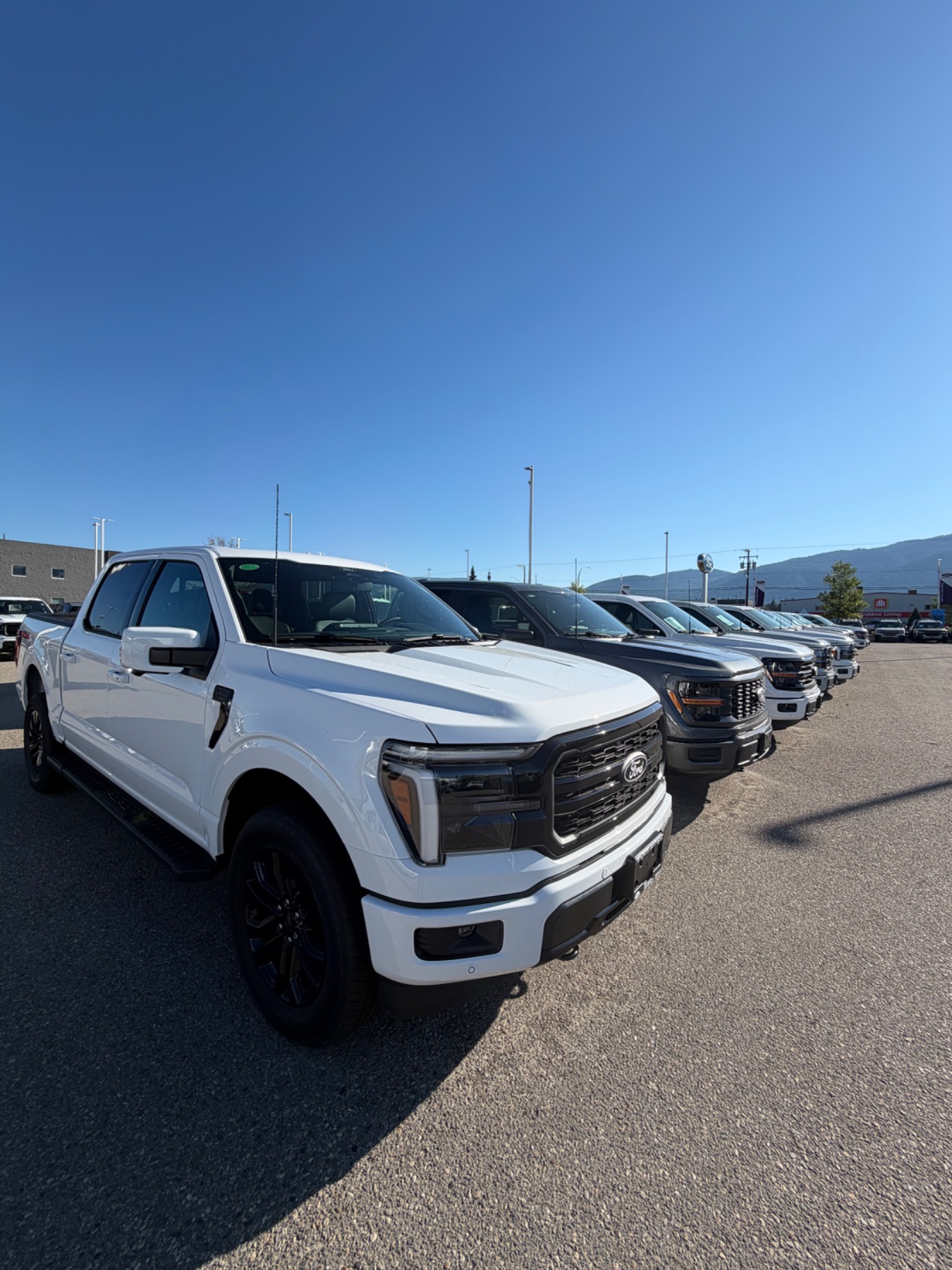 New 2026 Ford trucks and SUVs on the lot at Watkin Motors Ford in Vernon BC