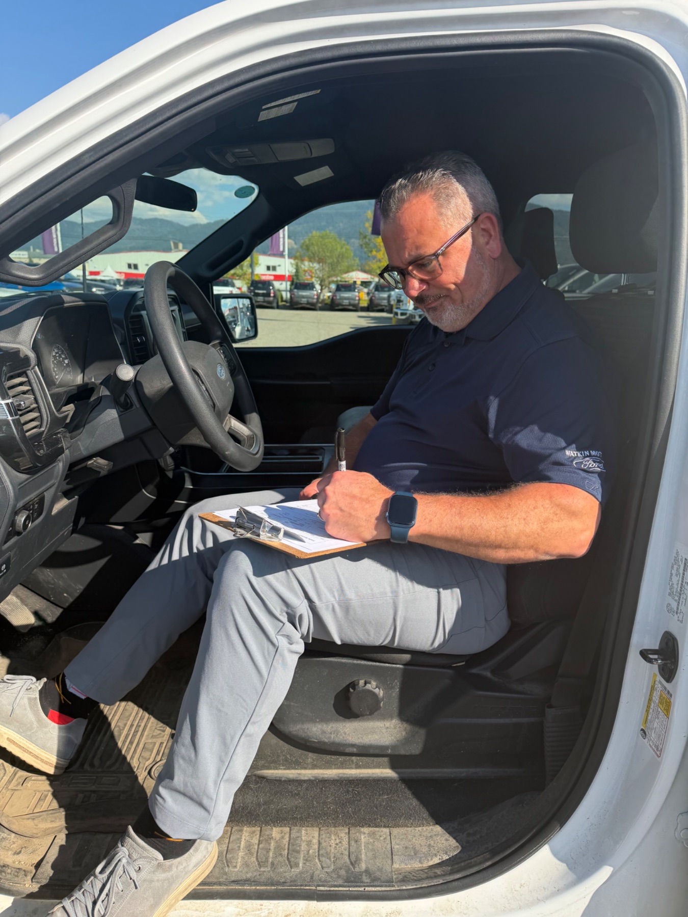 Checking inside the car