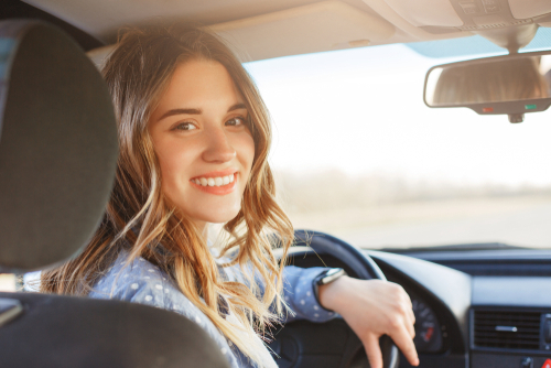 Women buying a used car