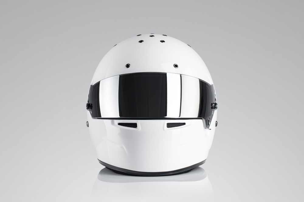 white racing helmet