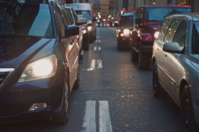 busy downtown road