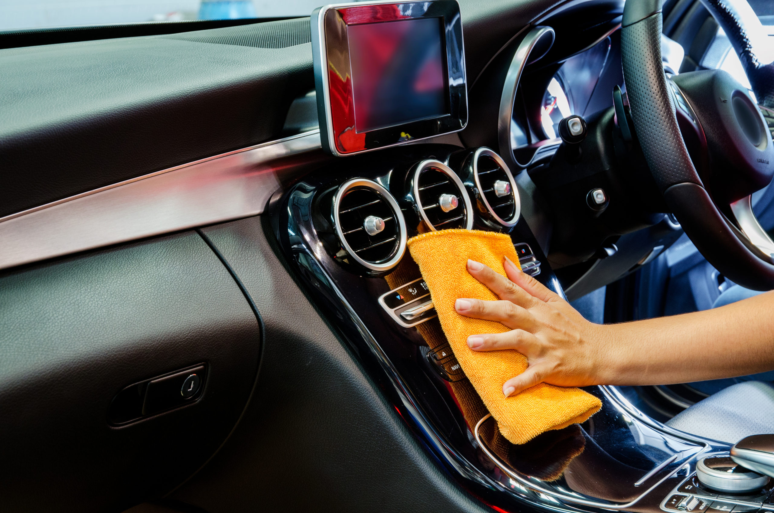 cleaning car interior